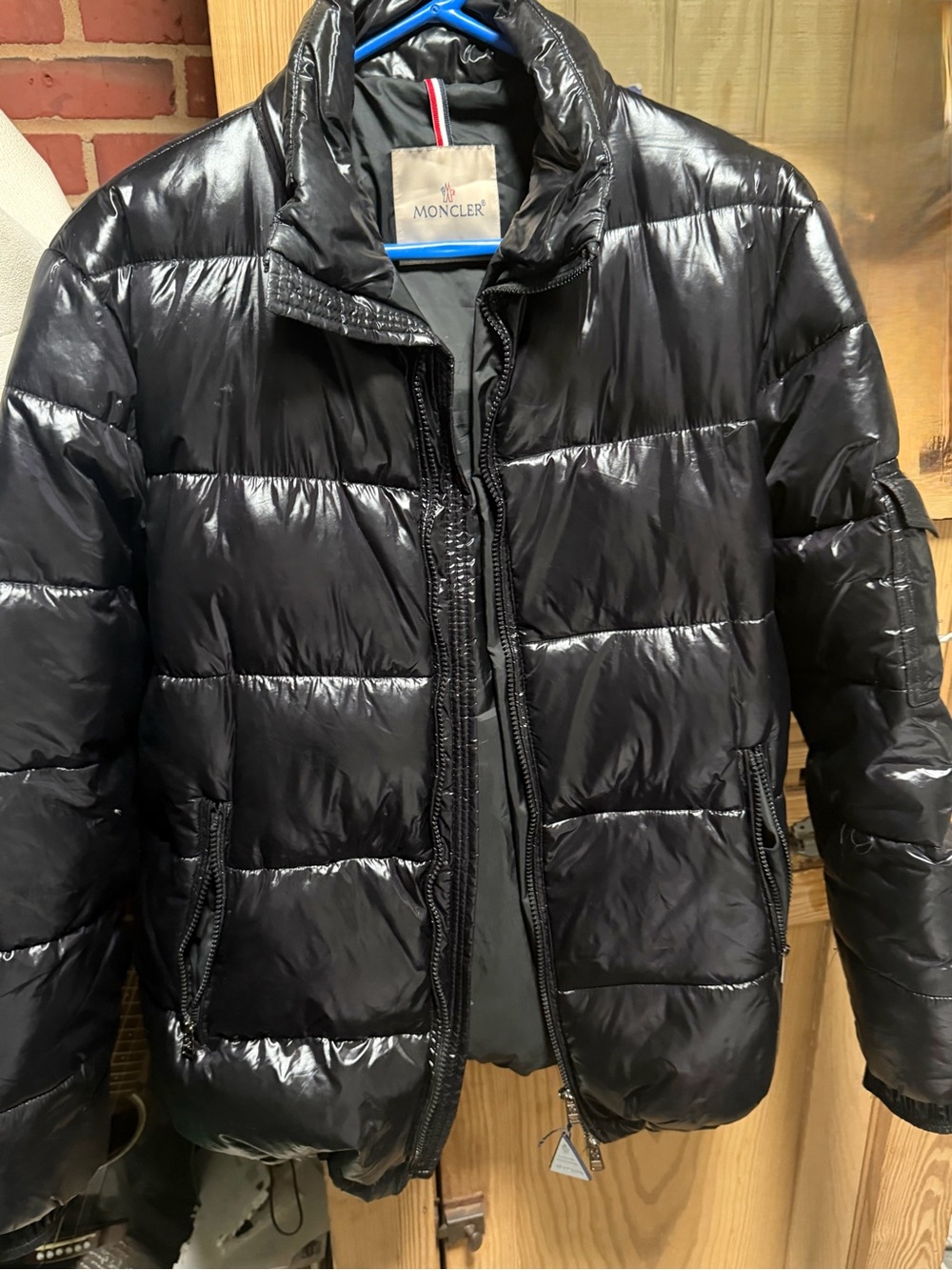 Moncler Black Shiny Quilted Down Puffer Jacket